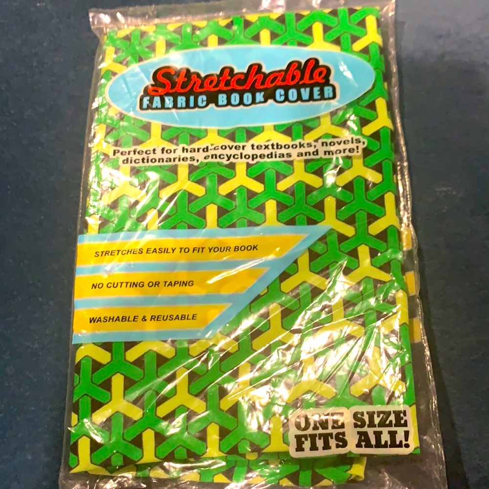 Stretchable fabric book cover.